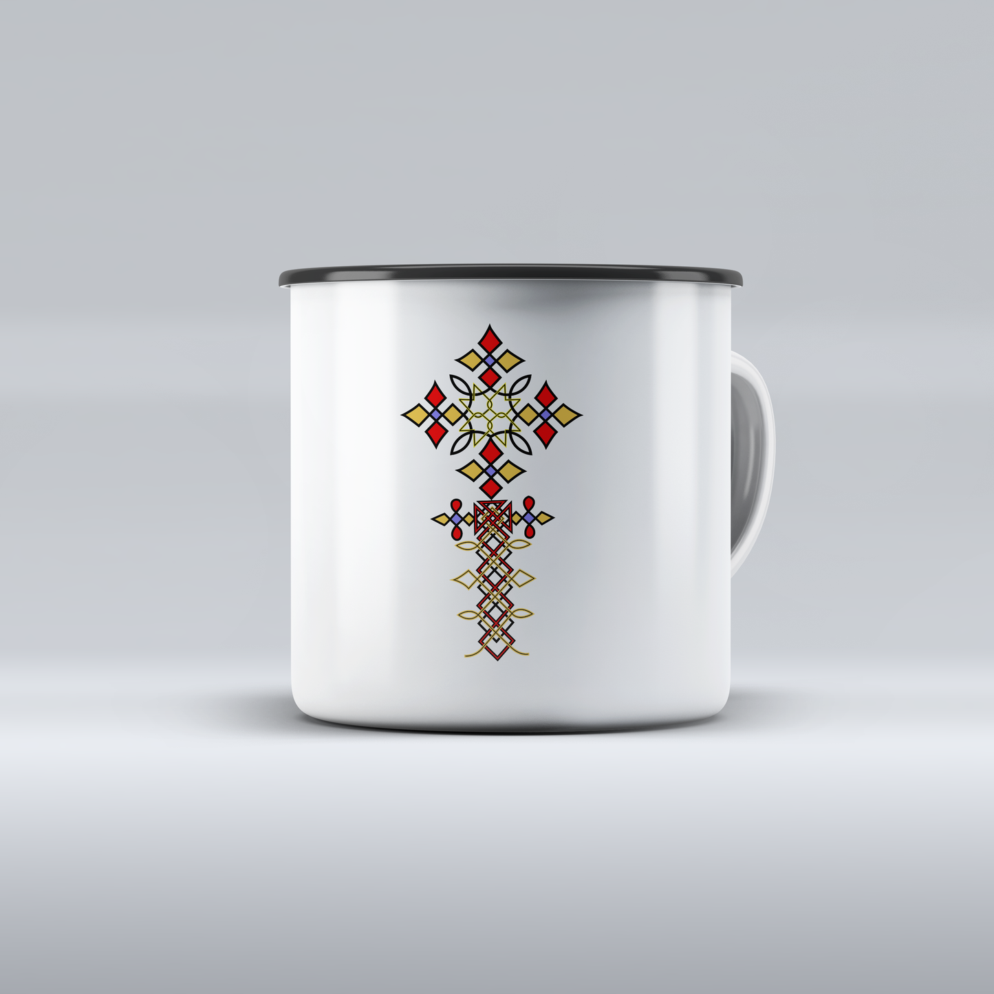 Ethiopian Cross Enamel 12 oz Mugs