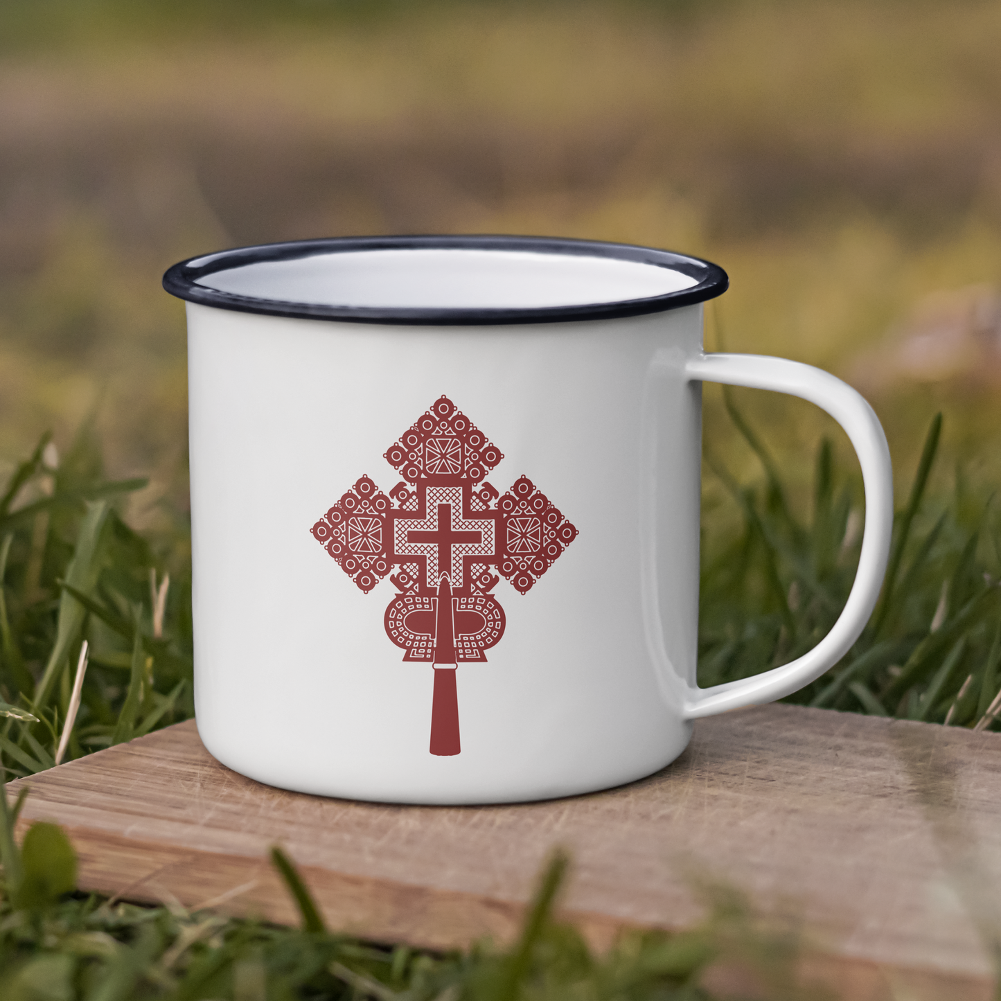Ethiopian Eritrean Cross Enamel 12 oz Mugs