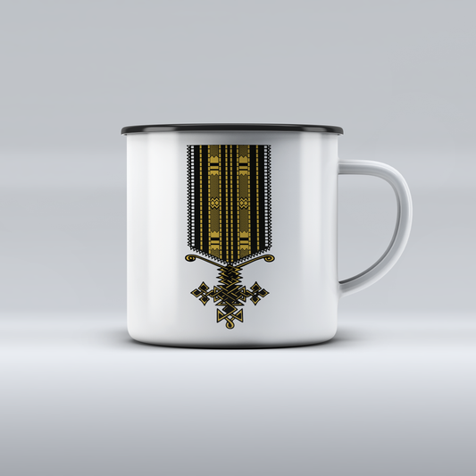 Ethiopian Cross 2 Enamel 12 oz Mugs