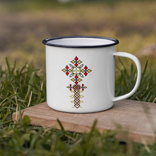 Ethiopian Cross Enamel 12 oz Mugs