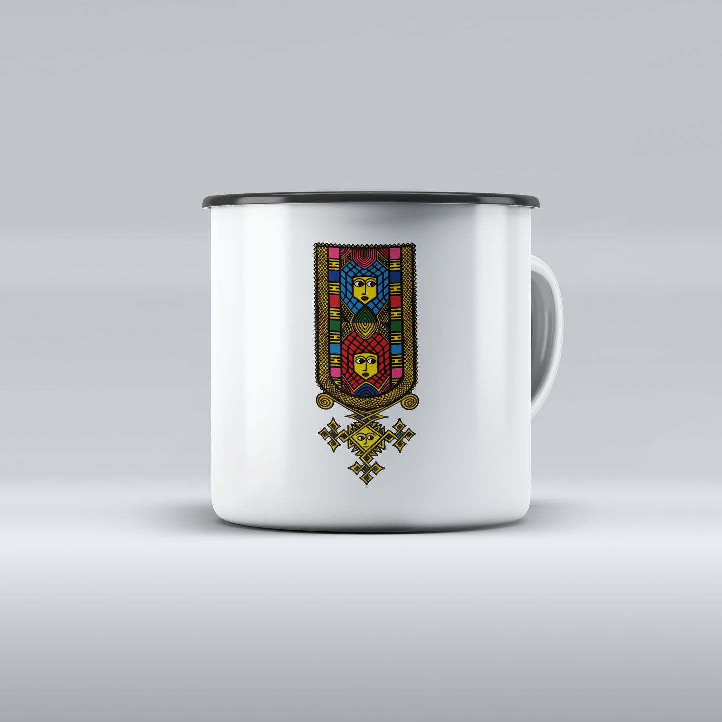 Ethiopian  and Ertrian Cross Enamel 12 oz Mugs