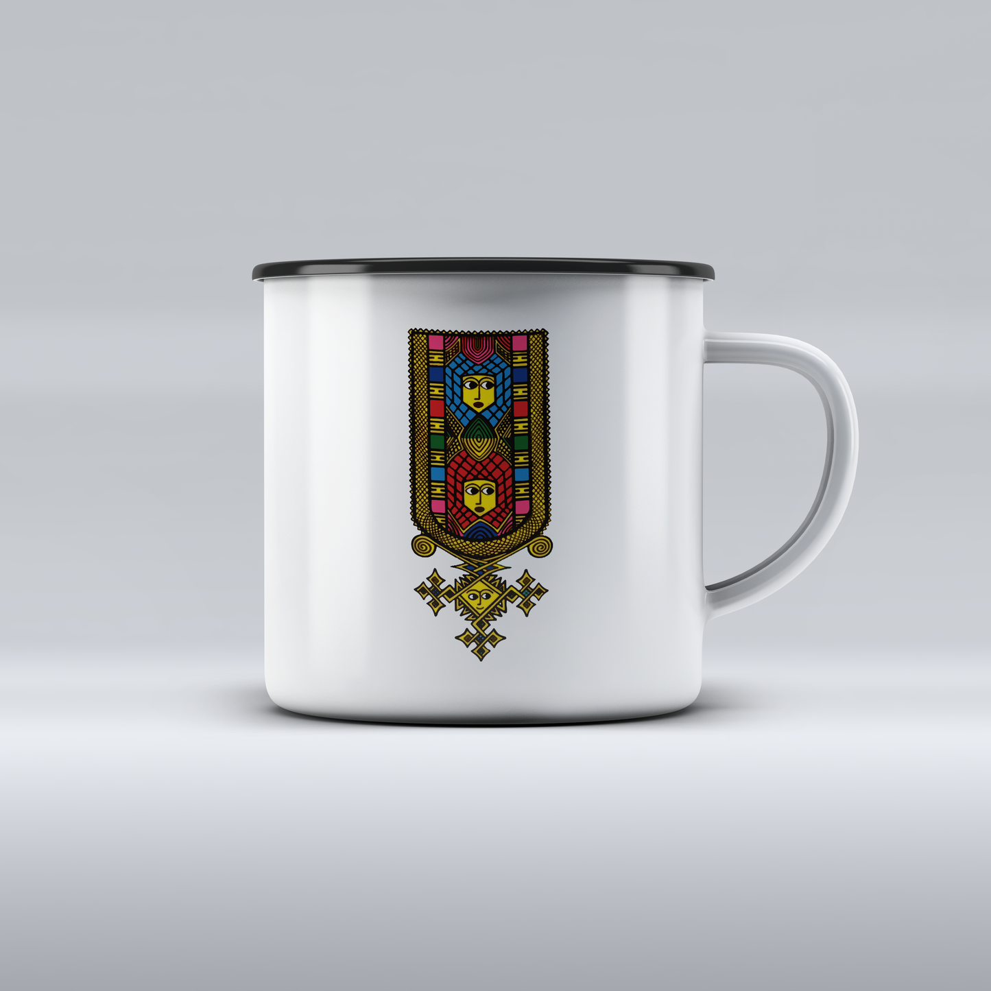 Ethiopian  and Ertrian Cross Enamel 12 oz Mugs